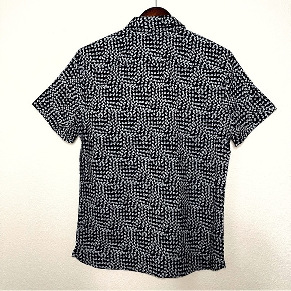 Perry Ellis stretch expandable collar short sleeve men shirt navy blue S NWT - Picture 9 of 10